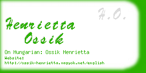 henrietta ossik business card